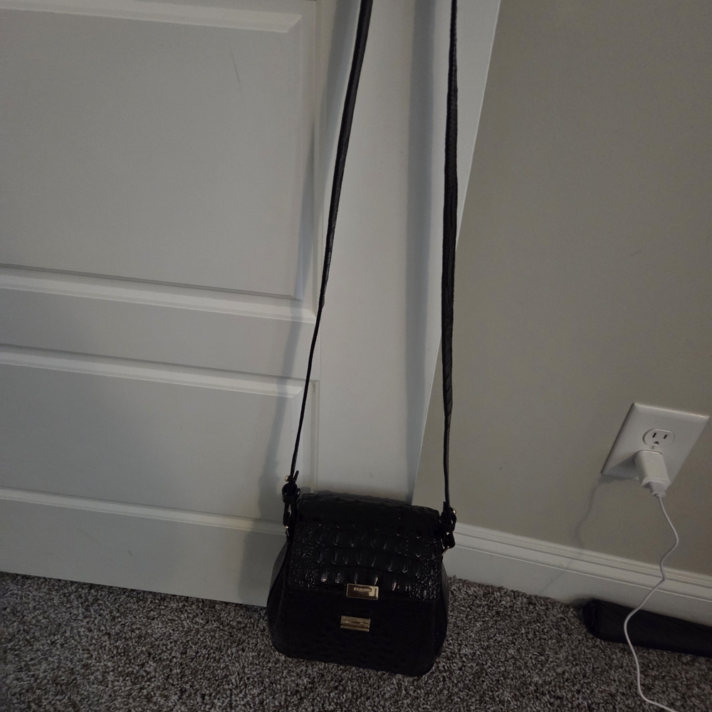 Brahmin Black Crocodile Crossbody Bag